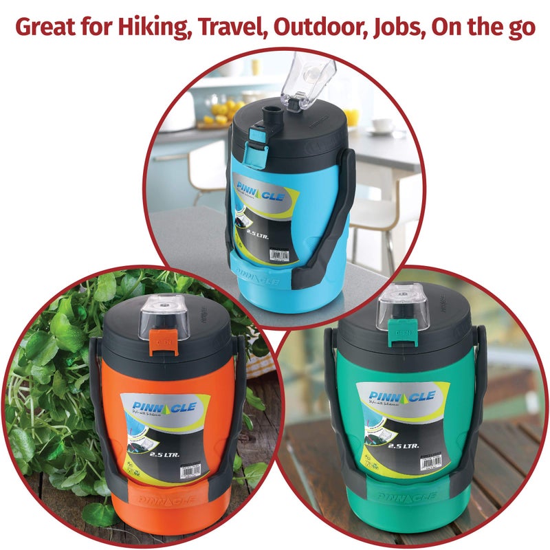 PINNACLE Reusable Orange Insulated 85oz Leakproof Portable Water Jug Half Gallon Camping, Picnics, Hiking - Image 4